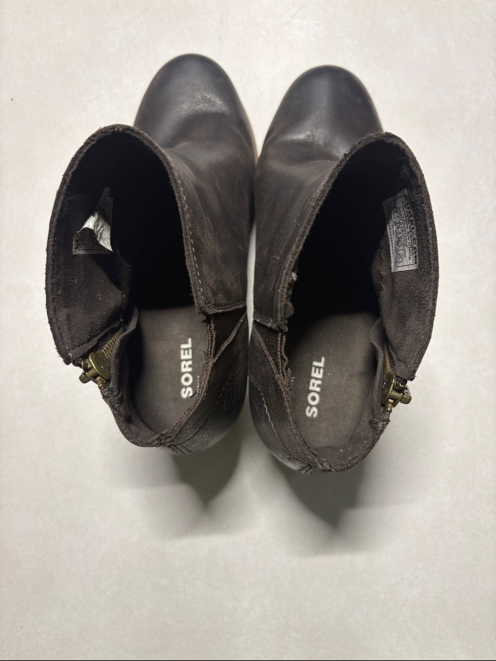 Sorel Chocolate Leather Ankle Booties with Tan Lug Sole - Picture 3 of 8